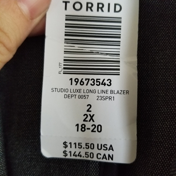 NWOT Torrid Studio Luxe Long Line Grey Oversized Blazer Size 2 or 2XL - Picture 6 of 11